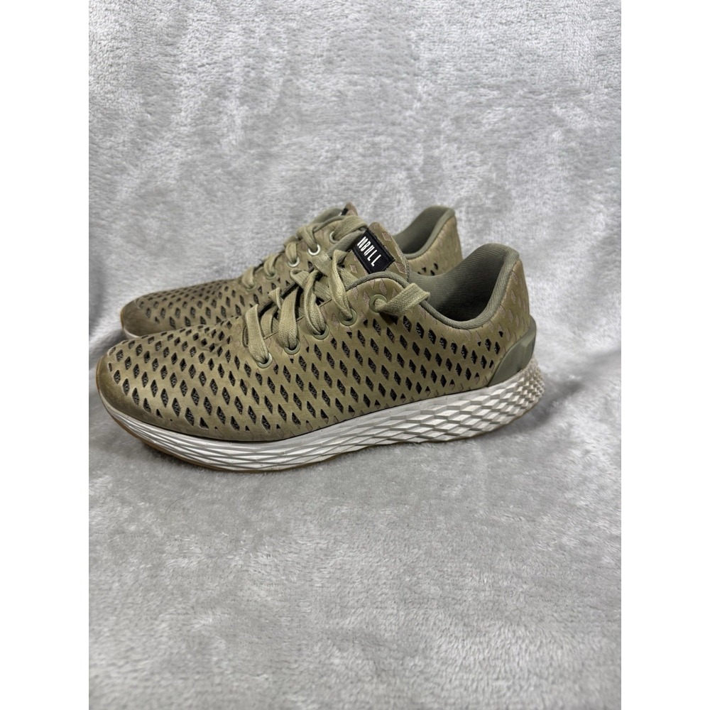 No Bull Perforated Olive Running Shoes Mens 7.5 Womens 9 CrossFit Walking Run - Picture 3 of 14